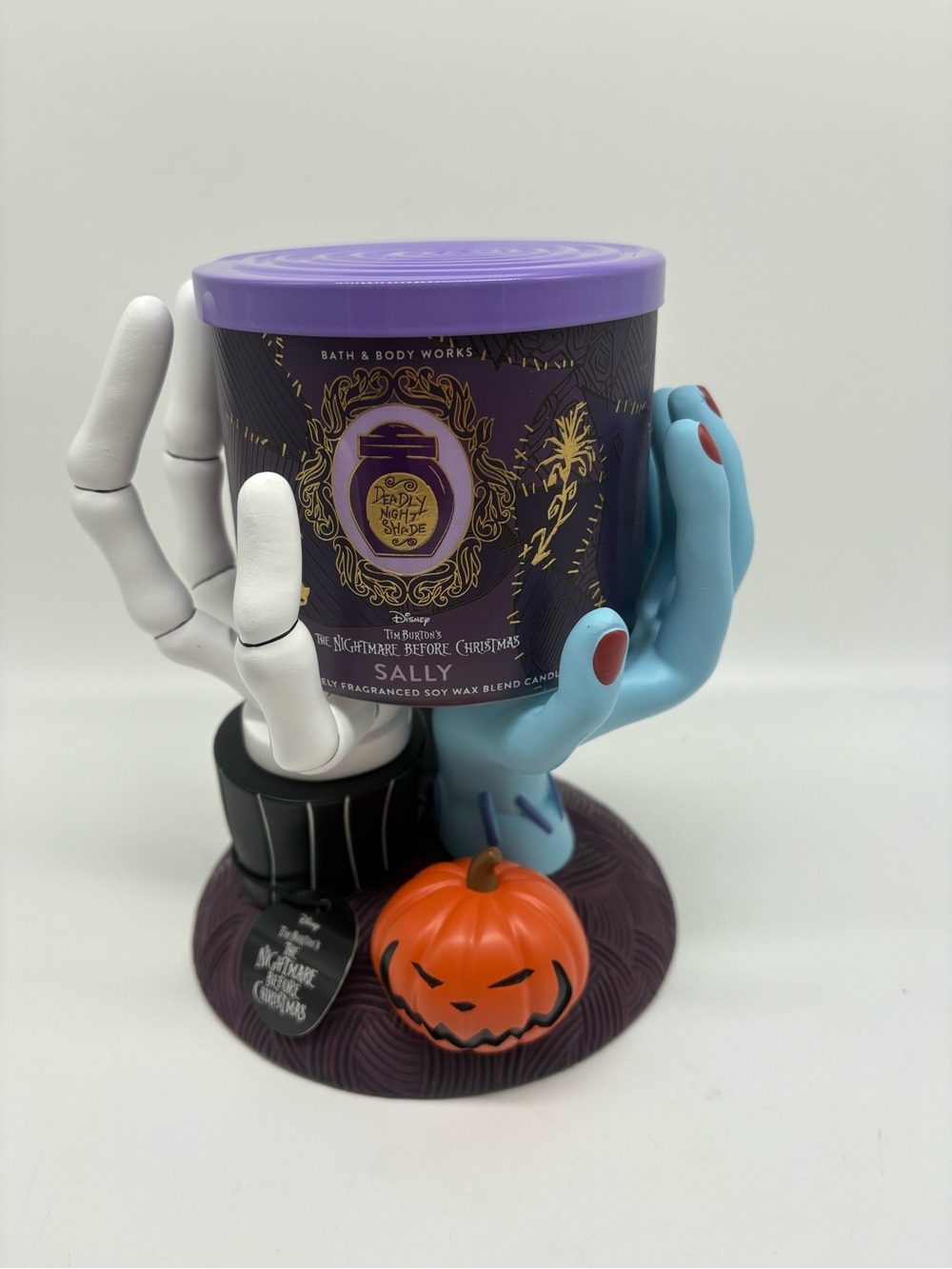 AUTHENTIC bath body works Nightmare Before Christmas Jack Sally Candle Pedestal